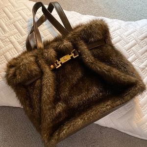 Faux fur purse Brown